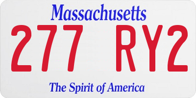 MA license plate 277RY2
