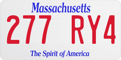 MA license plate 277RY4