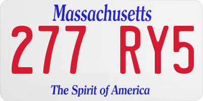 MA license plate 277RY5