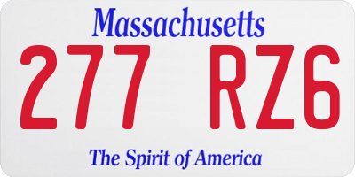 MA license plate 277RZ6