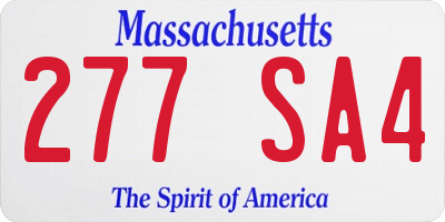 MA license plate 277SA4