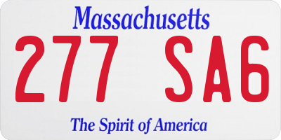 MA license plate 277SA6
