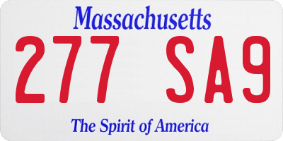 MA license plate 277SA9