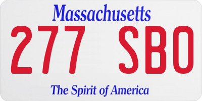 MA license plate 277SB0