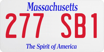 MA license plate 277SB1