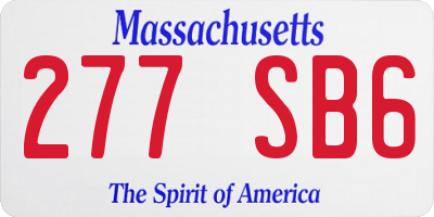 MA license plate 277SB6