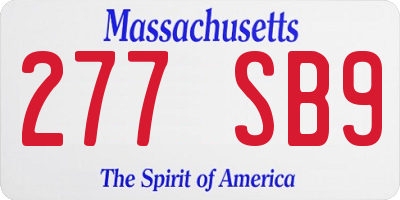 MA license plate 277SB9