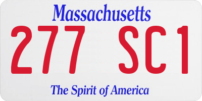 MA license plate 277SC1