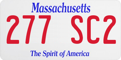 MA license plate 277SC2