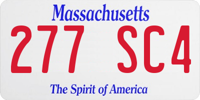 MA license plate 277SC4