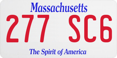 MA license plate 277SC6