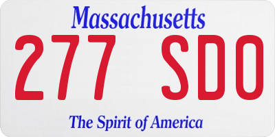 MA license plate 277SD0