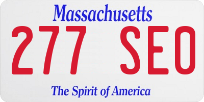 MA license plate 277SE0