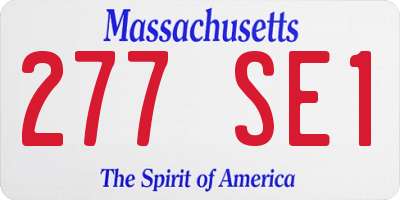 MA license plate 277SE1
