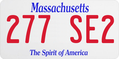 MA license plate 277SE2