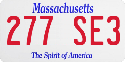 MA license plate 277SE3