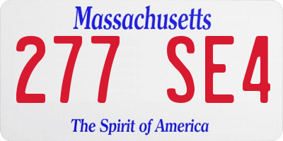 MA license plate 277SE4