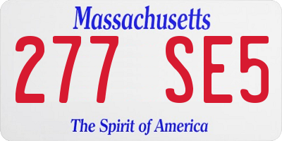 MA license plate 277SE5