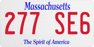MA license plate 277SE6