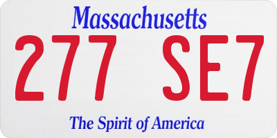 MA license plate 277SE7