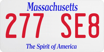 MA license plate 277SE8