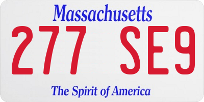 MA license plate 277SE9