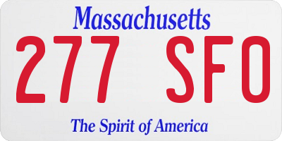 MA license plate 277SF0