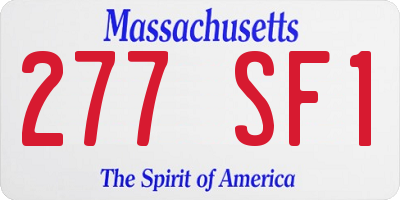 MA license plate 277SF1