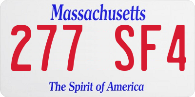 MA license plate 277SF4