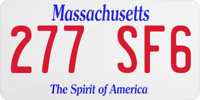 MA license plate 277SF6