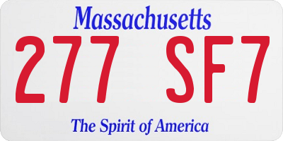 MA license plate 277SF7