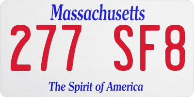 MA license plate 277SF8