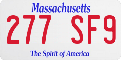 MA license plate 277SF9