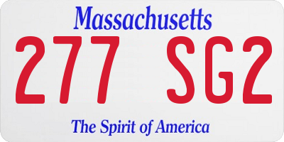 MA license plate 277SG2