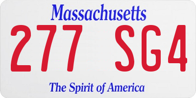 MA license plate 277SG4