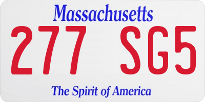 MA license plate 277SG5