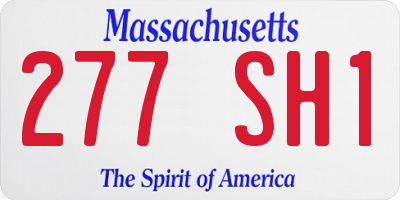 MA license plate 277SH1