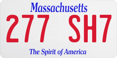 MA license plate 277SH7