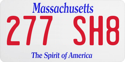 MA license plate 277SH8