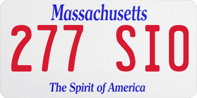 MA license plate 277SI0