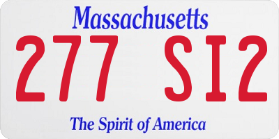 MA license plate 277SI2