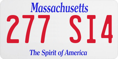 MA license plate 277SI4