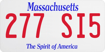 MA license plate 277SI5