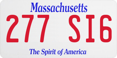MA license plate 277SI6