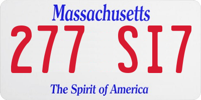 MA license plate 277SI7