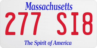 MA license plate 277SI8