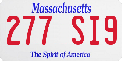 MA license plate 277SI9