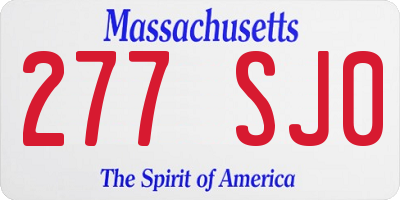 MA license plate 277SJ0