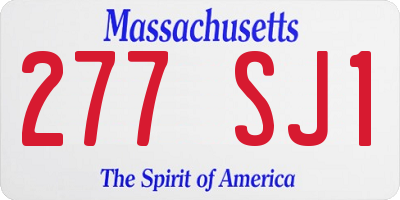 MA license plate 277SJ1