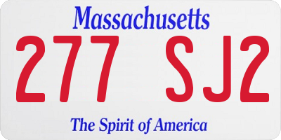 MA license plate 277SJ2